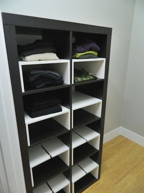 Expedit in the Closet, with half-shelf inserts | Ikea closet .