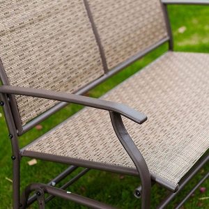 Shop SunLife Outdoor Indoor Glider Loveseat Set Rattan Resin .