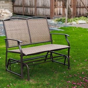 Shop SunLife Outdoor Indoor Glider Loveseat Set Rattan Resin .