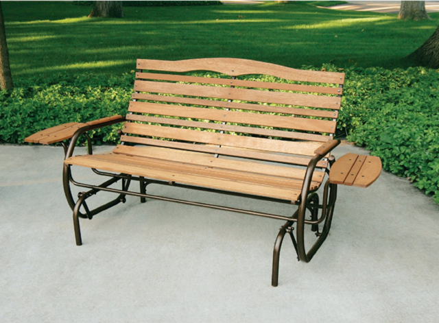 Outdoor Wood Bench 4' Double Garden Sitting Smoking Chair Seat .