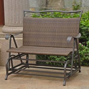 Charlton Home Stapleton Indoor/Outdoor Double Glider Bench .