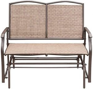 Amazon.com: Outdoor Indoor Glider Loveseat Set Rattan Resin Wicker .