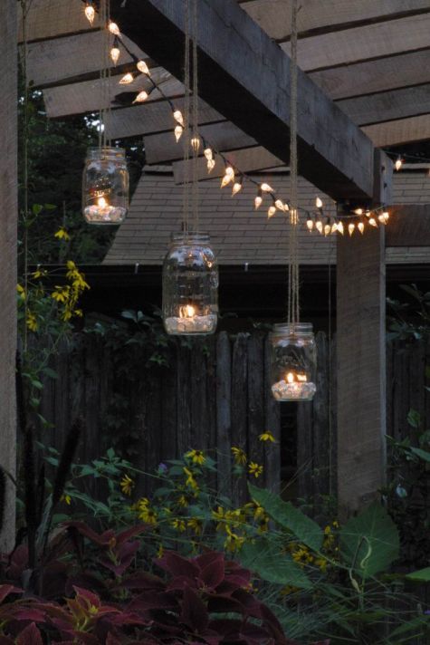 Create inexpensive, home-made garden lanterns with some twine, a .