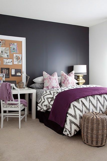 26 Bedroom Decor Ideas with Purple Accents. Purple and dark .