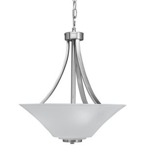 Shop Kichler Lighting Transitional 3-light Etched Glass Satin .