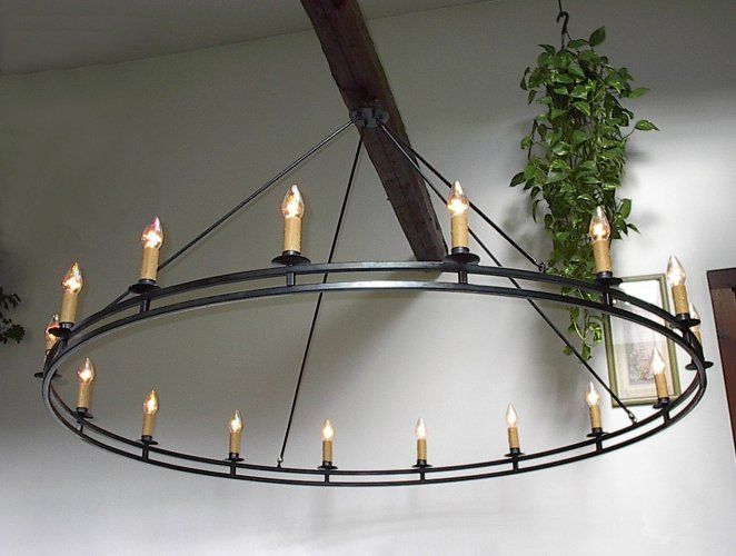 HAND-FORGED, signed, custom Wrought Iron Chandelier | Iron .