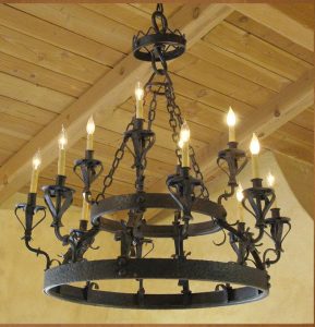 C-01 Santa Barbara Spanish Style Wrought Iron Chandelier - Haskell .