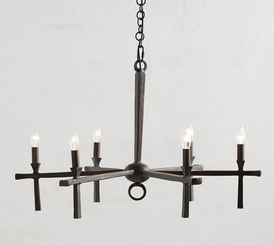 Easton Forged-Iron Chandelier | Pottery Ba