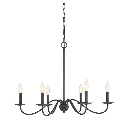 251 First Evelyn Aged Iron Six Light Chandelier | Bellac