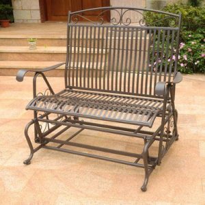 Fleur De Lis Living Nocona Iron Double Patio Glider Bench | Patio .