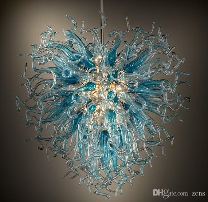 100% Hand Blown Glass Italian Chandeliers Flower Lights Modern .