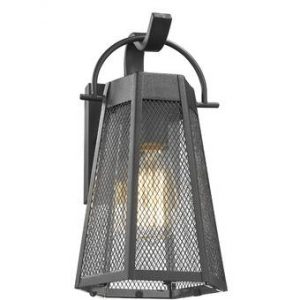 Williston Forge Joann Industrial Textured Outdoor Wall Lantern .