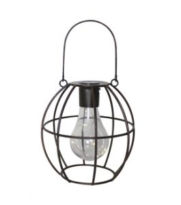 In the Garden Round Shaped Hanging Solar Lantern Bronze | JOA