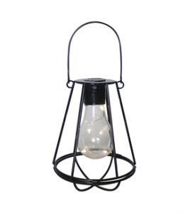 In the Garden Thin Hanging Solar Lantern Black | JOA