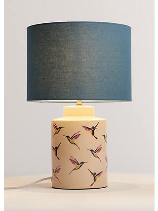 John Lewis & Partners Hummingbird Ceramic Table Lamp, Cream .