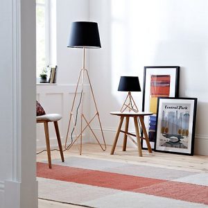 John Lewis & Partners Albus Floor Lamp, Black / Copper | Copper .