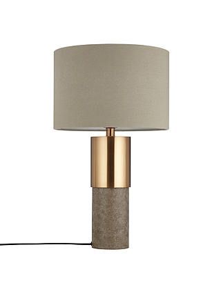 John Lewis & Partners Akani Table Lamp, Grey/Nickel | Table lamp .