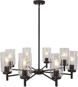 VINLUZ Contemporary Chandeliers Large 8 Lights Oil Rubbed Bronze .