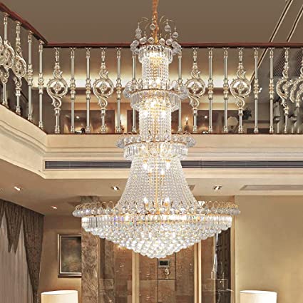 European Style Stairs Large Chandelier Living Room Crystal .