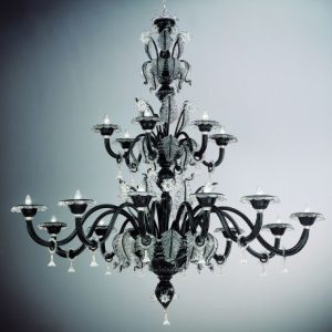 Santa Lucia" two tier large Murano glass chandelier - Murano glass .