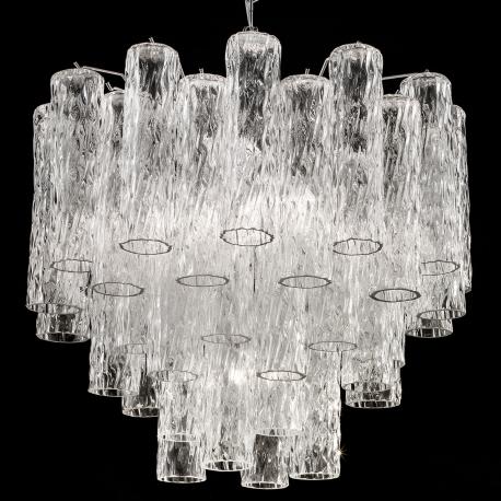 Tronchi" large Murano glass chandelier - Murano glass chandelie