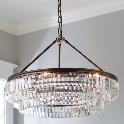 Prism Faceted Glass Layered Chandelier - Shades of Lig