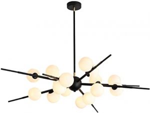 Cclight G4 16 Lights Globe Chandelier Lighting Bedroom, Black .