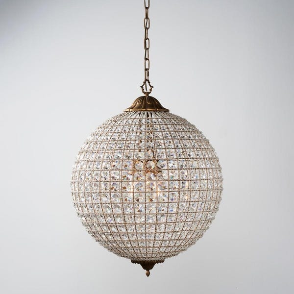 Shop Kimberly Crystal 3-Light 24-Inch Large Globe Chandelier by .