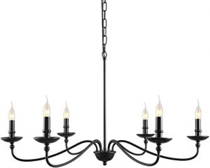 SEOL LIGHT 36"Dia Classic Candelabra Style Large Branch Iron .