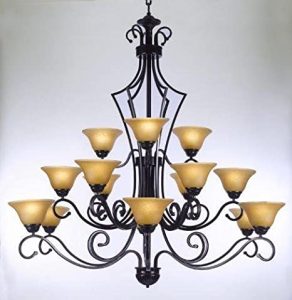 Large Foyer Or Entryway Wrought Iron Chandelier H51" X W49 .