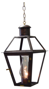 French Quarter Lantern on Hanging Chain large photograph | Copper .