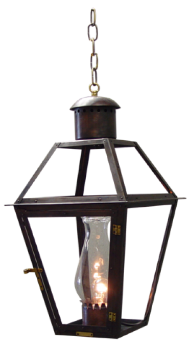 French Quarter Lantern on Hanging Chain large photograph | Copper .