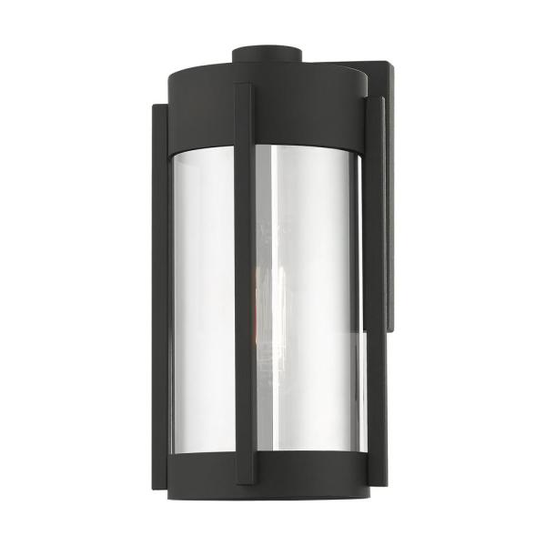 Livex Lighting Sheridan 3-Light Black Outdoor Large Wall Lantern .
