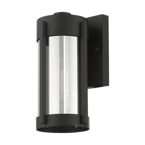 Livex Lighting Sheridan 3-Light Black Outdoor Large Wall Lantern .