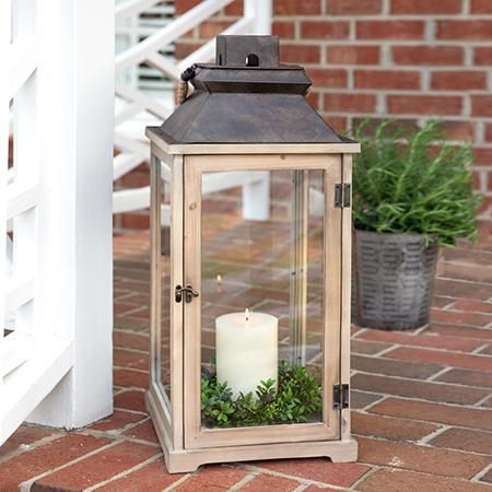 Large Rustic Lantern - Over 2 Feet Tall in 2020 | Wood candle .