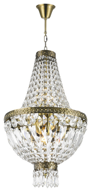 Glamorous 5-light Antique Bronze Finish with Full Lead Crystal .