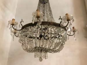 Vintage Art Deco Italian Lead Crystal Chandelier, 1930s for sale .