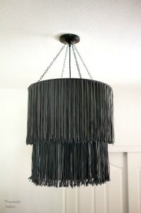 DIY Leather Fringe Boho Chandelier | Diy pendant light, Diy .