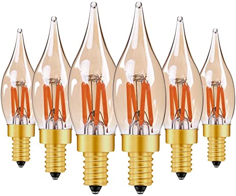 Decorative LED Filament Light Bulb, Genixgreen C22T Flame Edison .