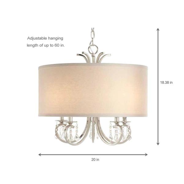 Home Decorators Collection 5-Light Polished Nickel Chandelier with .