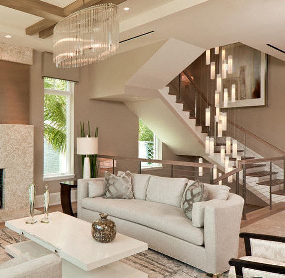Modern chandelier lighting for foyer or entryway | Living room .