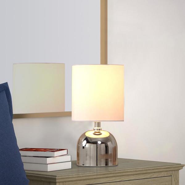 CASAINC 11.0 in. Chrome Bedside Desk Lamps for Bedroom, Living .