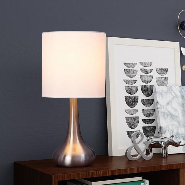 CASAINC 13.4 in. Chrome Bedside Desk Lamps for Bedroom, Living .