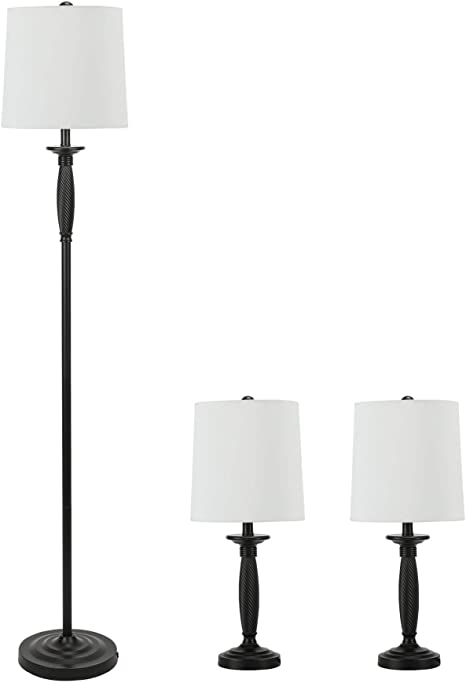 CO-Z 3 Lamp Set, Classic Metal Base Floor Lamp + Table Lamps for .