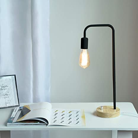 Desk Lamp Wooden Industrial Table Lamp Table Reading Lamp for .