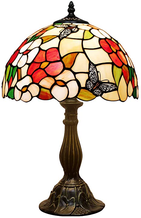 Tiffany Lamp Pink Stained Glass Butterfly Lampshade Style Table .