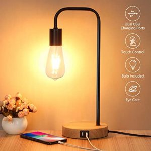 Touch Control Table Lamp, USB Desk Lamp, 3 Way Dimmable Modern .