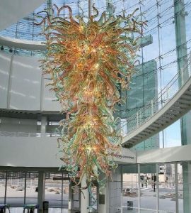 Designed Pendant Lighting Modern Hand Blown Glass Long Chandelier .