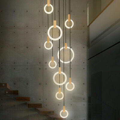 Long LED Chandelier Pendant Lights Modern, Stairwell, Living .