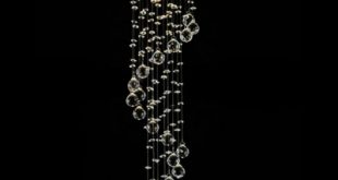 Spiral Long Drop Round Single Light 29.5"High Crystal Spheres .